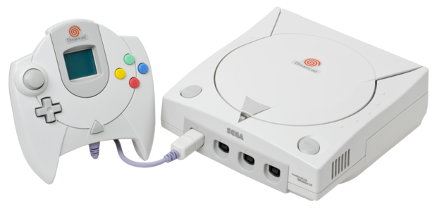 A Dreamcast game console.