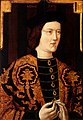 Prodotto serico con disegno di acanto e palmette in un ritratto di Edoardo IV d'Inghilterra (1442-1483)
