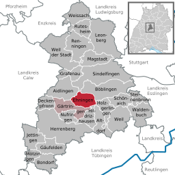 Läget för Ehningen i Landkreis Böblingen
