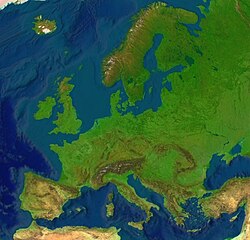 Satellietafbeelding van Europa