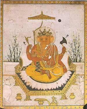 A common four-armed form of Ganesha. Miniature...