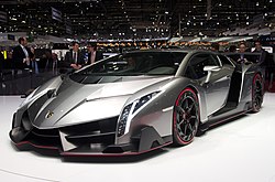 A Lamborghini Veneno a 2013-as Genfi Autószalonon tartott bemutatóján.