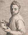 Агостино Карраччи. Портрет Джованни Габриелли. Гравюра, ок. 1599.