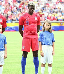 Gyasi Zardes representing the United States on June 9, 2019 Gyasi Zardes on June 9, 2019.jpg