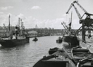 Hammarbyhamnen mot väst, 1949
