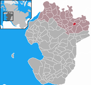 Poziția Hövede pe harta districtului Dithmarschen