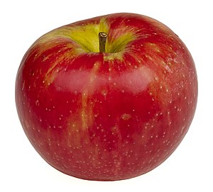 English: A honeycrisp apple from an organic fo...