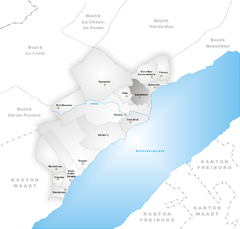 Kaart van de voormalige gemeente