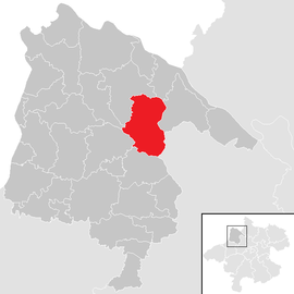 Poloha obce Kopfing im Innkreis v okrese Schärding (klikacia mapa)