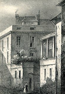 L'Abbaye-aux-Bois, lithographie de Champin, 19ème siècle.