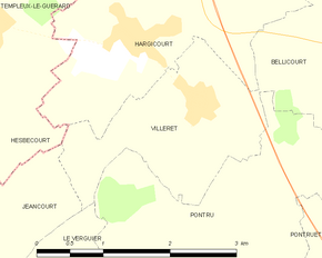 Poziția localității Villeret