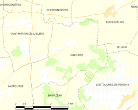 Mapa obce Gibourne