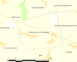 Mapa obce Écardenville-la-Campagne