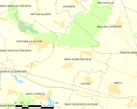 Mapa obce Saint-Aubin-des-Bois