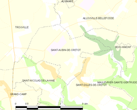 Mapa obce Saint-Aubin-de-Crétot