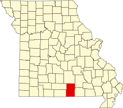 Karte von Howell County innerhalb von Missouri