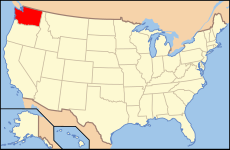 המיקום של מדינת וושינגטון בארצות הברית