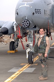 Martha McSally with an A-10 Thunderbolt II
