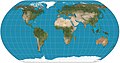 Image 8 Natural Earth projection Map: Strebe, using the Geocart map projection software A map of the world using the Natural Earth projection, a pseudocylindrical projection which is neither conformal nor equal-area. The projection was designed by Tom Patterson, an American cartographer with the National Park Service who has developed several open-source tools and base maps for cartographers. This map is a derivative of NASA's Blue Marble summer month composite, with oceans lightened to enhance legibility and contrast. More selected pictures