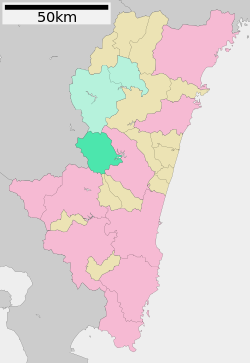 Lokasi Nishimera di Prefektur Miyazaki