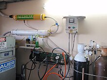 Nitrox blending station using continuous flow blending before compression Nitrox blending station P8026593.JPG