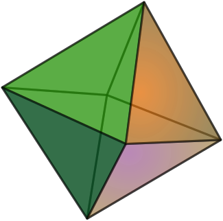 J Das konvexe Oktaeder mit 6 Ecken, 12 Kanten und 8 Flächen erfüllt mit '"`UNIQ--postMath-00000028-QINU`"' den Eulerschen Polyedersatz