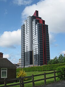 Opal 3 student residences in Leeds city centre are shared with the University of Leeds. Opal3 Leeds.jpg