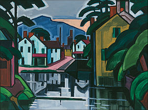 Oscar Florianus Bluemner, Old Canal Port, (1914)