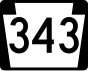 PA Route 343 marker