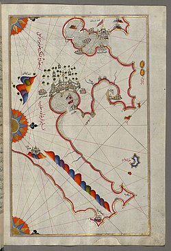 Історична карта Тунісу Пірі-реїса. Художній музей Волтерс, Балтимор, США