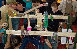 Many designers of Rube Goldberg machines parti...