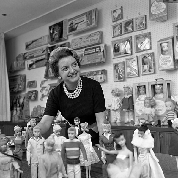 Ruth Handler, creator of Barbie, by an unknown Los Angeles Times photographer, restored by Adam Cuerden