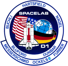 The Deutschland-1 orbital space plane flight, funded by West Germany, included over seven tons of German science research equipment. STS-61-a-patch.png