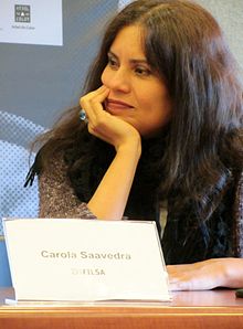 Saavedra at Santiago International Book Fair, 2015