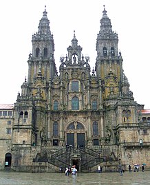 Fachada del Obradoiro de la catedral de Santiago, de Fernando de Casas Novoa (ca. 1750).