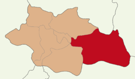 Map showing Pervari District in Siirt Province