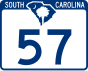 South Carolina Highway 57 marker