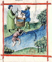 Fishing for lampreys in a stream; Tacuinum Sanitatis, 15th century Tacuinum Sanitatis-fishing lamprey.jpg