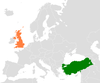 Location map for Turkey and the United Kingdom.