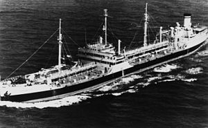 USNS Cossatot (T-AO-77) underway in the 1950s