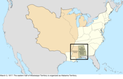 Карта перехода к Соединенным Штатам в центральной части Северной Америки 3 марта 1817 г.
