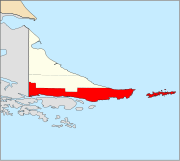 Location of Ushuaia Department within Tierra del Fuego Province