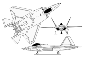 Lockheed YF-22 3'lü diyagram