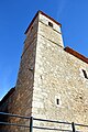 Detalle de la torre-campanario de la Iglesia parroquial de Veguillas de la Sierra. Siglo XVIII.