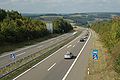Une autoroute se transformant en route pour automobile, en Allemagne