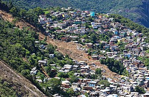 Luftaufnahme eines Erdrutsches in Petrópolis, 17. Februar 2022