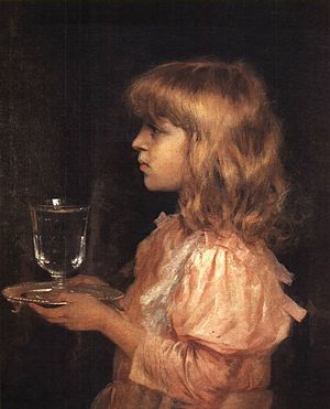 The glass of water
