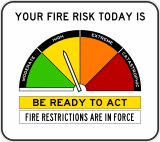 A manually controlled Fire Danger Rating Sign since the 2022 new system