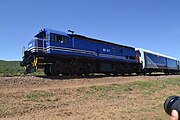 21.–22. KW Ein BR Express in Botswana auf dem Weg von der Hauptstadt Gaborone nach Francistown (2016).