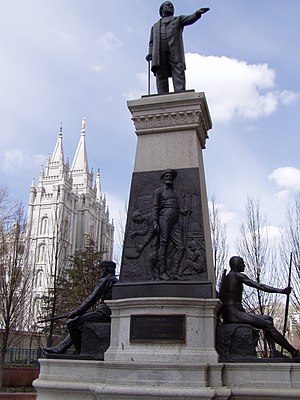The Brigham Young Monument in Salt Lake City, ...